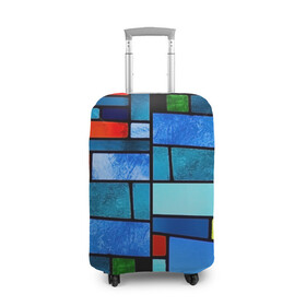 Чехол для чемодана 3D с принтом Мозаичная абстракция в Курске, 86% полиэфир, 14% спандекс | двустороннее нанесение принта, прорези для ручек и колес | линии | орнамент | прикольные картинки | узор | цвет