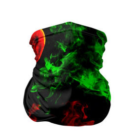 Бандана-труба 3D с принтом Огненная битва в Курске, 100% полиэстер, ткань с особыми свойствами — Activecool | плотность 150‒180 г/м2; хорошо тянется, но сохраняет форму | дым | зеленый | красный | огонь