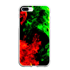 Чехол для iPhone 7Plus/8 Plus матовый с принтом Огненная битва в Курске, Силикон | Область печати: задняя сторона чехла, без боковых панелей | дым | зеленый | красный | огонь