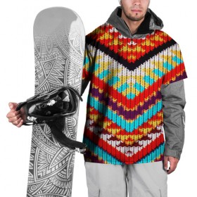 Накидка на куртку 3D с принтом Вышивка шерстью в Курске, 100% полиэстер |  | вязаный | геометрия | орнамент | свитер