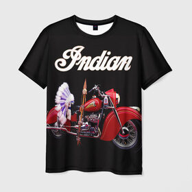 Мужская футболка 3D с принтом Indian 5 в Курске, 100% полиэфир | прямой крой, круглый вырез горловины, длина до линии бедер | Тематика изображения на принте: indian