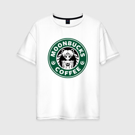 Женская футболка хлопок Oversize с принтом Сейлор Мун Старбакс в Курске, 100% хлопок | свободный крой, круглый ворот, спущенный рукав, длина до линии бедер
 | сейлор мун | старбакс