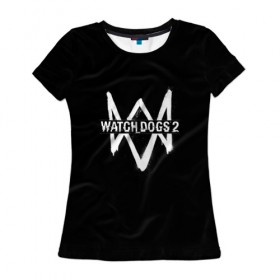 Женская футболка 3D с принтом WATCH DOGS 2 в Курске, 100% полиэфир ( синтетическое хлопкоподобное полотно) | прямой крой, круглый вырез горловины, длина до линии бедер | 