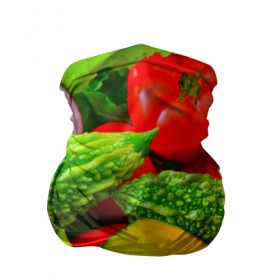 Бандана-труба 3D с принтом Овощи в Курске, 100% полиэстер, ткань с особыми свойствами — Activecool | плотность 150‒180 г/м2; хорошо тянется, но сохраняет форму | апельсин | диета | киви | лук | овощ | огурец | помидор