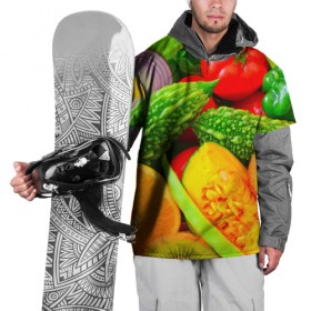 Накидка на куртку 3D с принтом Овощи в Курске, 100% полиэстер |  | Тематика изображения на принте: апельсин | диета | киви | лук | овощ | огурец | помидор
