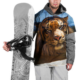 Накидка на куртку 3D с принтом Тигр в Курске, 100% полиэстер |  | вода | дикая кошка | природа | тигр | хищник