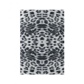 Обложка для паспорта матовая кожа с принтом Снежный Барс в Курске, натуральная матовая кожа | размер 19,3 х 13,7 см; прозрачные пластиковые крепления | Тематика изображения на принте: пятна