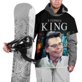 Накидка на куртку 3D с принтом Стивен Кинг - Король ужасов в Курске, 100% полиэстер |  | король ужасов | писатель | триллер | ужасы