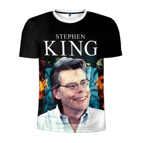 Мужская футболка 3D спортивная с принтом Стивен Кинг - Король ужасов в Курске, 100% полиэстер с улучшенными характеристиками | приталенный силуэт, круглая горловина, широкие плечи, сужается к линии бедра | король ужасов | писатель | триллер | ужасы