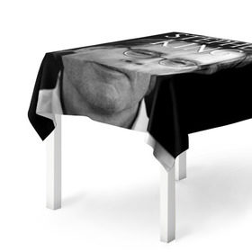 Скатерть 3D с принтом Стивен Кинг - Король ужасов в Курске, 100% полиэстер (ткань не мнется и не растягивается) | Размер: 150*150 см | Тематика изображения на принте: король ужасов | писатель | триллер | ужасы