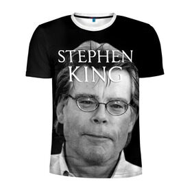 Мужская футболка 3D спортивная с принтом Стивен Кинг - Король ужасов в Курске, 100% полиэстер с улучшенными характеристиками | приталенный силуэт, круглая горловина, широкие плечи, сужается к линии бедра | король ужасов | писатель | триллер | ужасы