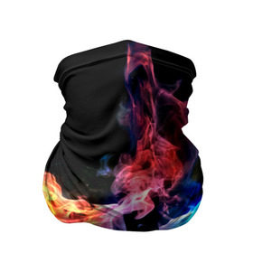 Бандана-труба 3D с принтом Битва огней в Курске, 100% полиэстер, ткань с особыми свойствами — Activecool | плотность 150‒180 г/м2; хорошо тянется, но сохраняет форму | красный | огонь | синий