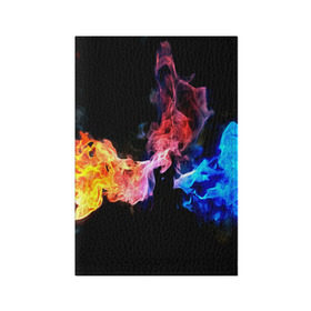 Обложка для паспорта матовая кожа с принтом Битва огней в Курске, натуральная матовая кожа | размер 19,3 х 13,7 см; прозрачные пластиковые крепления | Тематика изображения на принте: красный | огонь | синий