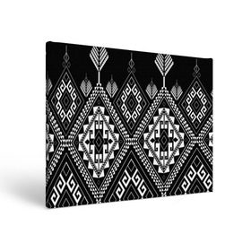 Холст прямоугольный с принтом Индейские мотивы в Курске, 100% ПВХ |  | Тематика изображения на принте: вышивка | орнамент | свитер | черно белый