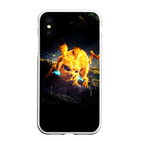 Чехол для iPhone XS Max матовый с принтом Пикачу в Курске, Силикон | Область печати: задняя сторона чехла, без боковых панелей | ash | pokemon | пикачу | покебол | покемон | эш