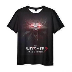 Мужская футболка 3D с принтом THE WITCHER WILD HUNT в Курске, 100% полиэфир | прямой крой, круглый вырез горловины, длина до линии бедер | 