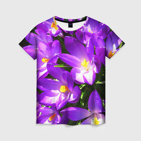 Женская футболка 3D с принтом Сиреневая прелесть в Курске, 100% полиэфир ( синтетическое хлопкоподобное полотно) | прямой крой, круглый вырез горловины, длина до линии бедер | лепестки | прикольные картинки | сиреневый | цветочки | цветы