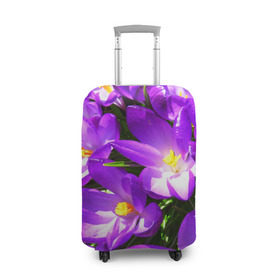 Чехол для чемодана 3D с принтом Сиреневая прелесть в Курске, 86% полиэфир, 14% спандекс | двустороннее нанесение принта, прорези для ручек и колес | лепестки | прикольные картинки | сиреневый | цветочки | цветы