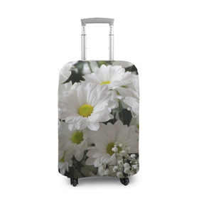 Чехол для чемодана 3D с принтом Белоснежное цветение в Курске, 86% полиэфир, 14% спандекс | двустороннее нанесение принта, прорези для ручек и колес | ландыши | лепестки | прикольные картинки | ромашки | цветочки | цветы