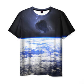 Мужская футболка 3D с принтом Метеорит в Курске, 100% полиэфир | прямой крой, круглый вырез горловины, длина до линии бедер | звёзды | космическое пространство | космос | метеорит | планета | созвездие