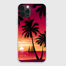 Чехол для iPhone 12 Pro Max с принтом Пальмы в Курске, Силикон |  | лето | море | пальмы