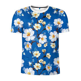 Мужская футболка 3D спортивная с принтом Цветы ретро 5 в Курске, 100% полиэстер с улучшенными характеристиками | приталенный силуэт, круглая горловина, широкие плечи, сужается к линии бедра |   | винтаж | прованс | роза | роспись | узор | цветок | цветы