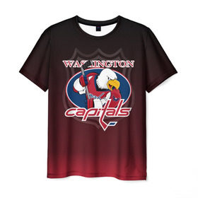 Мужская футболка 3D с принтом Washington Capitals 3D в Курске, 100% полиэфир | прямой крой, круглый вырез горловины, длина до линии бедер | nhl | washington capitals | спорт | хоккей