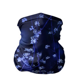 Бандана-труба 3D с принтом Ночные цветы в Курске, 100% полиэстер, ткань с особыми свойствами — Activecool | плотность 150‒180 г/м2; хорошо тянется, но сохраняет форму | лепестки | ночь | прикольные картинки | синий | цветочки | цветы