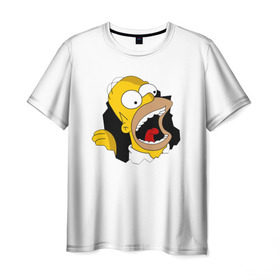 Мужская футболка 3D с принтом Гомер симпсон в Курске, 100% полиэфир | прямой крой, круглый вырез горловины, длина до линии бедер | simpsons | гомер | симпсон | симпсоны