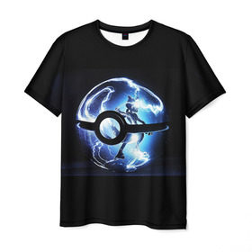 Мужская футболка 3D с принтом Покеболл в Курске, 100% полиэфир | прямой крой, круглый вырез горловины, длина до линии бедер | pokemon go