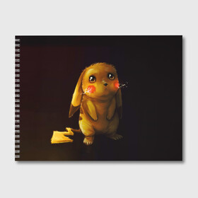 Альбом для рисования с принтом Пика-Пика? в Курске, 100% бумага
 | матовая бумага, плотность 200 мг. | bulbasaur | pikachu | pokemon | squirtle | бальбазар | пикачу | покемон | сквиртл