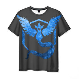 Мужская футболка 3D с принтом Blue в Курске, 100% полиэфир | прямой крой, круглый вырез горловины, длина до линии бедер | bulbasaur | pikachu | pokemon | squirtle | бальбазар | пикачу | покемон | сквиртл