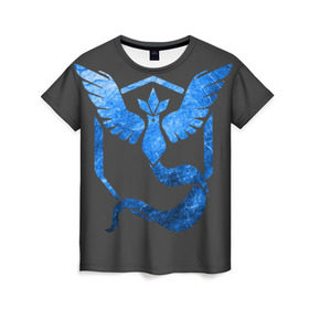Женская футболка 3D с принтом Blue в Курске, 100% полиэфир ( синтетическое хлопкоподобное полотно) | прямой крой, круглый вырез горловины, длина до линии бедер | bulbasaur | pikachu | pokemon | squirtle | бальбазар | пикачу | покемон | сквиртл