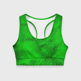 Женский спортивный топ 3D с принтом Green в Курске, 82% полиэстер, 18% спандекс Ткань безопасна для здоровья, позволяет коже дышать, не мнется и не растягивается |  | зеленый | потертость