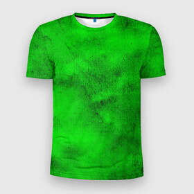 Мужская футболка 3D спортивная с принтом Green в Курске, 100% полиэстер с улучшенными характеристиками | приталенный силуэт, круглая горловина, широкие плечи, сужается к линии бедра | Тематика изображения на принте: зеленый | потертость