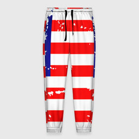 Мужские брюки 3D с принтом Америка в Курске, 100% полиэстер | манжеты по низу, эластичный пояс регулируется шнурком, по бокам два кармана без застежек, внутренняя часть кармана из мелкой сетки | grunge | америка | сша | флаг