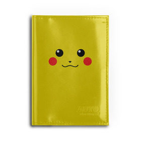 Обложка для автодокументов с принтом Happy Pikachu в Курске, натуральная кожа |  размер 19,9*13 см; внутри 4 больших “конверта” для документов и один маленький отдел — туда идеально встанут права | Тематика изображения на принте: 