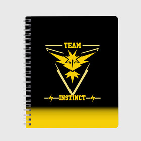 Тетрадь с принтом Team Instinct в Курске, 100% бумага | 48 листов, плотность листов — 60 г/м2, плотность картонной обложки — 250 г/м2. Листы скреплены сбоку удобной пружинной спиралью. Уголки страниц и обложки скругленные. Цвет линий — светло-серый
 | Тематика изображения на принте: go | instinct | pokemon | team | покемон