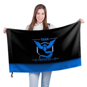 Флаг 3D с принтом Team Mystic в Курске, 100% полиэстер | плотность ткани — 95 г/м2, размер — 67 х 109 см. Принт наносится с одной стороны | go | mystic | pokemon | team | покемон