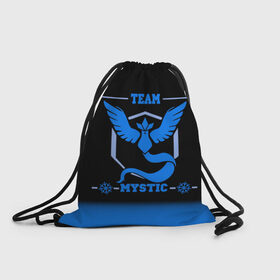 Рюкзак-мешок 3D с принтом Team Mystic в Курске, 100% полиэстер | плотность ткани — 200 г/м2, размер — 35 х 45 см; лямки — толстые шнурки, застежка на шнуровке, без карманов и подкладки | go | mystic | pokemon | team | покемон