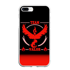 Чехол для iPhone 7Plus/8 Plus матовый с принтом Team Valor в Курске, Силикон | Область печати: задняя сторона чехла, без боковых панелей | Тематика изображения на принте: go | pokemon | team | valor | покемон