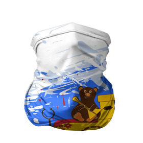 Бандана-труба 3D с принтом Россия. Медведь. Балалайка в Курске, 100% полиэстер, ткань с особыми свойствами — Activecool | плотность 150‒180 г/м2; хорошо тянется, но сохраняет форму | матрешка | печька | россия. медведь. балалайка