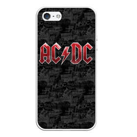 Чехол для iPhone 5/5S матовый с принтом AC DC в Курске, Силикон | Область печати: задняя сторона чехла, без боковых панелей | ac dc | acdc | rock | ангус янг | рок