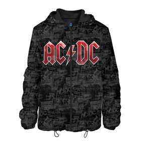Мужская куртка 3D с принтом AC/DC в Курске, ткань верха — 100% полиэстер, подклад — флис | прямой крой, подол и капюшон оформлены резинкой с фиксаторами, два кармана без застежек по бокам, один большой потайной карман на груди. Карман на груди застегивается на липучку | Тематика изображения на принте: ac dc | acdc | rock | ангус янг | рок