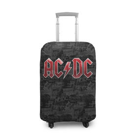 Чехол для чемодана 3D с принтом AC/DC в Курске, 86% полиэфир, 14% спандекс | двустороннее нанесение принта, прорези для ручек и колес | ac dc | acdc | rock | ангус янг | рок