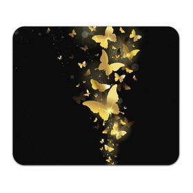 Коврик прямоугольный с принтом Золотые бабочки в Курске, натуральный каучук | размер 230 х 185 мм; запечатка лицевой стороны | Тематика изображения на принте: бабочки | девушкам | злато | золото