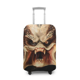 Чехол для чемодана 3D с принтом Хищник в Курске, 86% полиэфир, 14% спандекс | двустороннее нанесение принта, прорези для ручек и колес | predator | зубы | инопланетянин
