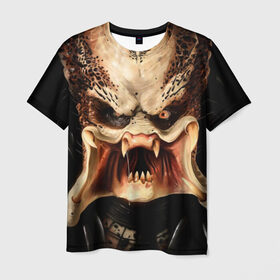 Мужская футболка 3D с принтом Хищник в Курске, 100% полиэфир | прямой крой, круглый вырез горловины, длина до линии бедер | predator | зубы | инопланетянин