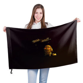 Флаг 3D с принтом Грустный Пикачу в Курске, 100% полиэстер | плотность ткани — 95 г/м2, размер — 67 х 109 см. Принт наносится с одной стороны | пикачу