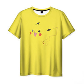 Мужская футболка 3D с принтом Пикачу в Курске, 100% полиэфир | прямой крой, круглый вырез горловины, длина до линии бедер | пикачу